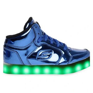 Skechers Energy Lights Blue High Top LED Sneakers Kids Size 12.5